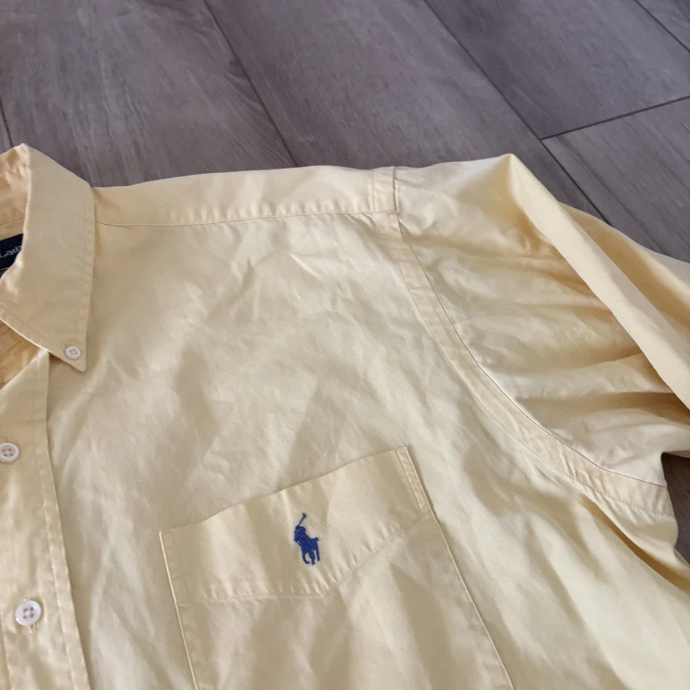 Vintage Polo Ralph Lauren Blake Button Down Shirt Mens L Yellow Long Sleeve